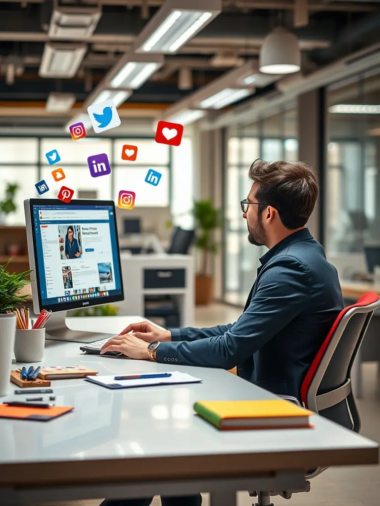 A social media manager creating engaging content for a hotel's Instagram account, highlighting the agency's SMM capabilities.